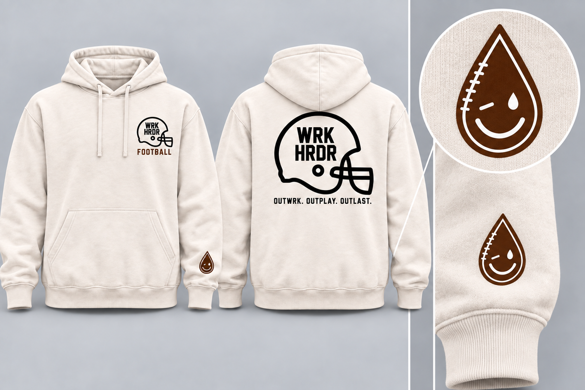 WRK HRDR Football Helmet Hoodie