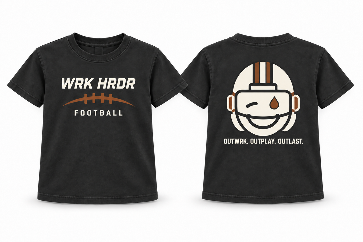 Kids WRK HRDR Football Helmet Drop Tee