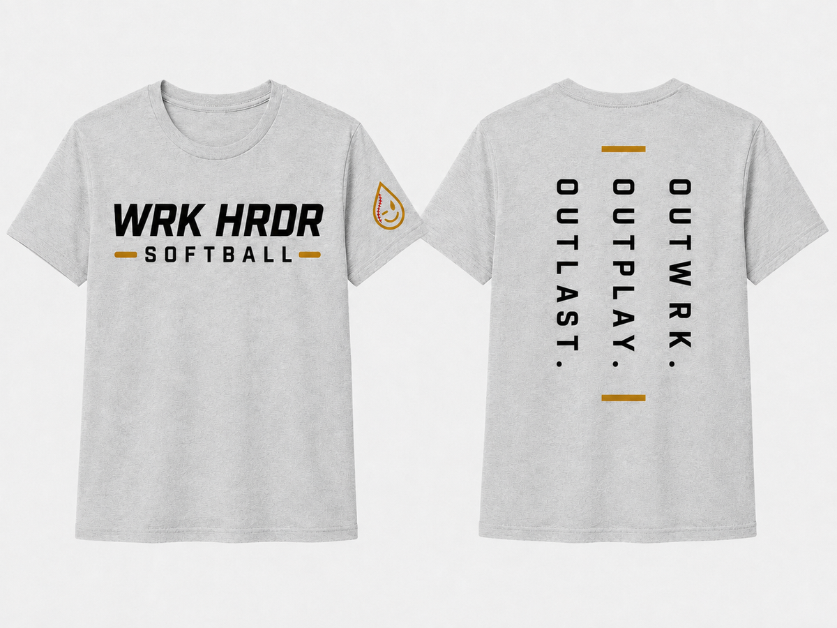 WRK HRDR Softball Everyday Tee (Kids and Adults)