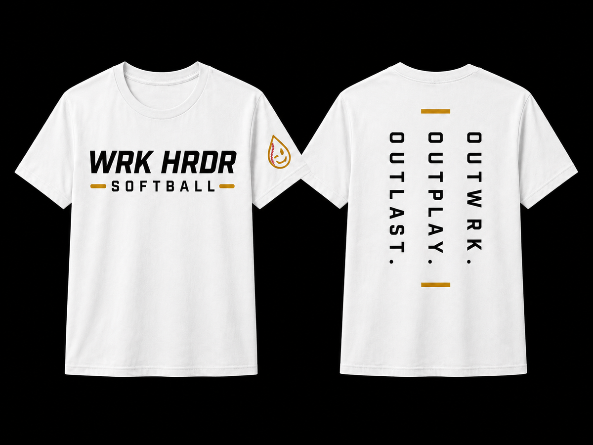 WRK HRDR Softball Everyday Tee (Kids and Adults)
