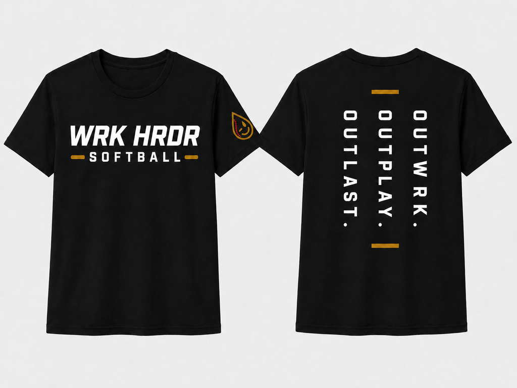 WRK HRDR Softball Everyday Tee (Kids and Adults)