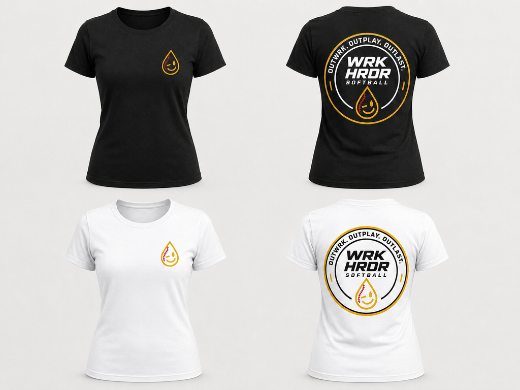 WRK HRDR "Softball Drop" Tee (Kids and Adults)