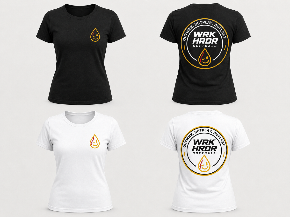 WRK HRDR "Softball Drop" Tee (Kids and Adults)