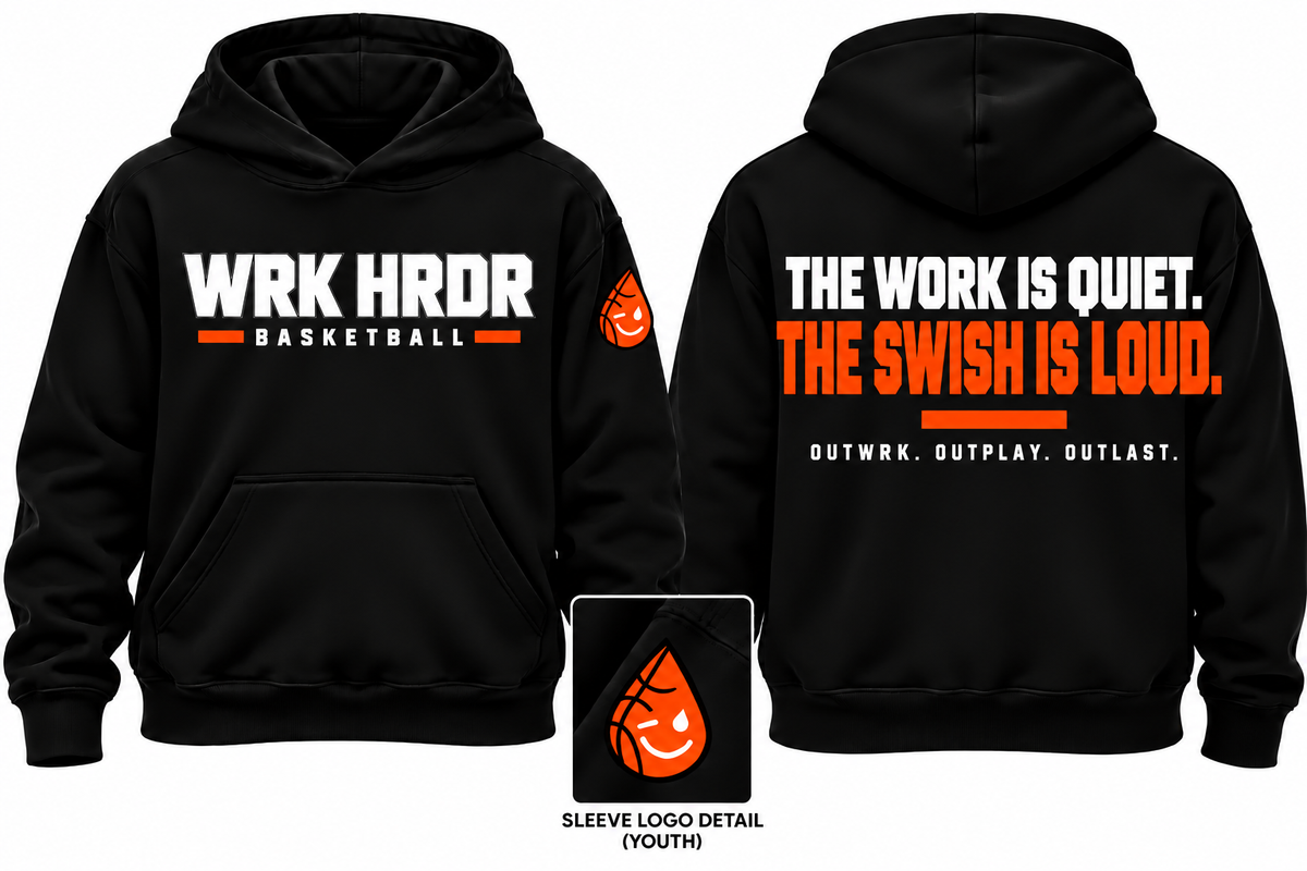 WRK HRDR Basketball "The Swish is Loud" Hoodie - Adults and Kids