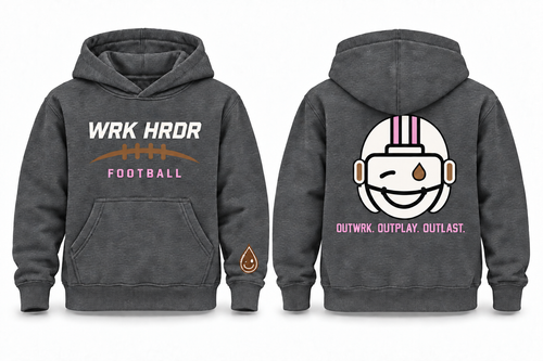 Kids WRK HRDR Football Helmet Drop Hoodie
