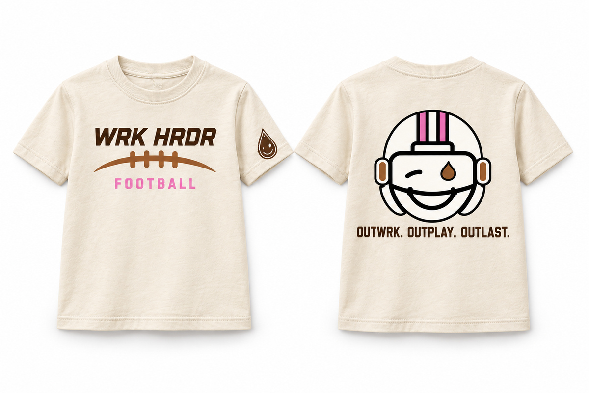 Kids WRK HRDR Football Helmet Drop Tee