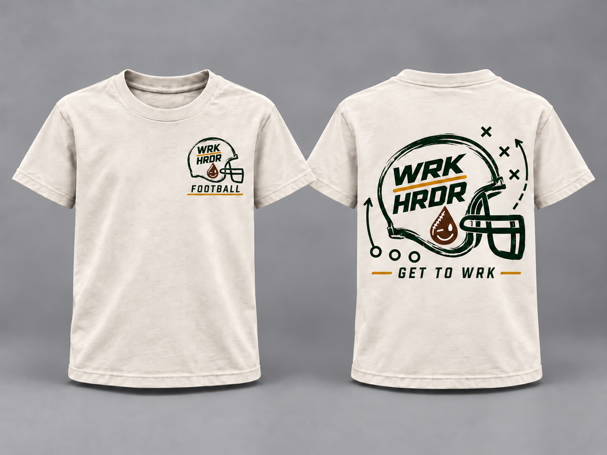 Kids WRK HRDR Football Everyday Tee
